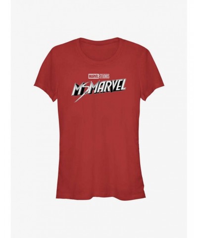 Marvel Ms. Marvel Grayscale Logo Girls T-Shirt $7.57 T-Shirts