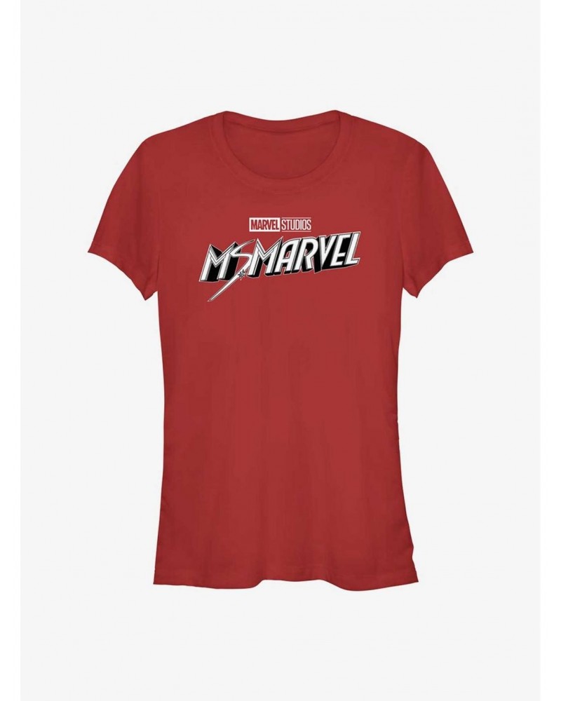 Marvel Ms. Marvel Grayscale Logo Girls T-Shirt $7.57 T-Shirts