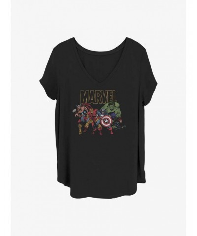 Marvel The Avengers Marvel Group Girls T-Shirt Plus Size $10.40 T-Shirts