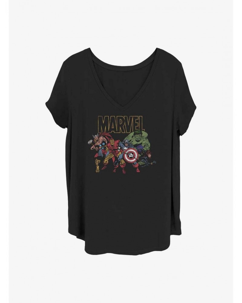 Marvel The Avengers Marvel Group Girls T-Shirt Plus Size $10.40 T-Shirts