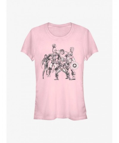 Marvel Avengers Retro Group Girls T-Shirt $7.57 T-Shirts