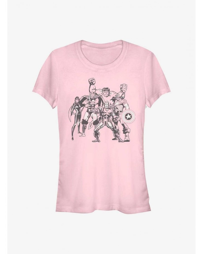 Marvel Avengers Retro Group Girls T-Shirt $7.57 T-Shirts