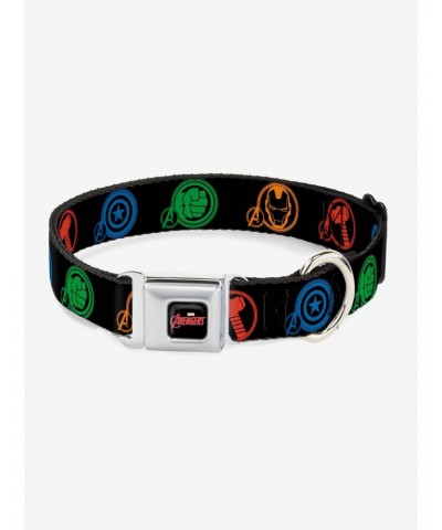 Marvel Avengers Superhero Logos Seatbelt Buckle Pet Collar $8.47 Pet Collars