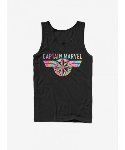 Marvel Captain Marvel Tie-Dye Captain Logo Tank $6.97 Tanks