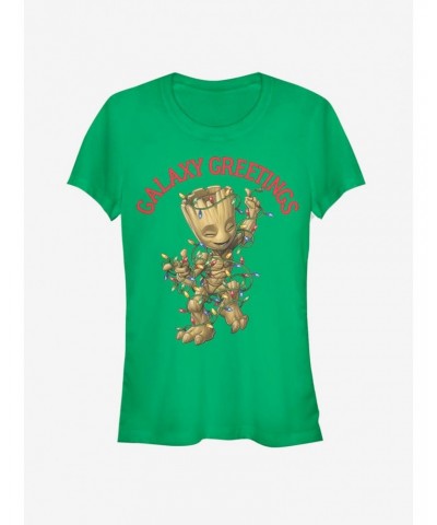 Marvel Guardians of the Galaxy Greetings Baby Groot Holiday Girls T-Shirt $7.97 T-Shirts