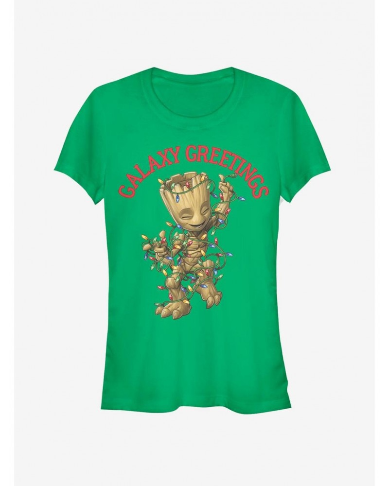 Marvel Guardians of the Galaxy Greetings Baby Groot Holiday Girls T-Shirt $7.97 T-Shirts