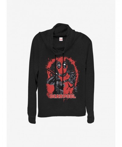 Marvel Deadpool Painted Deadpool Cowlneck Long-Sleeve Girls Top $16.16 Tops