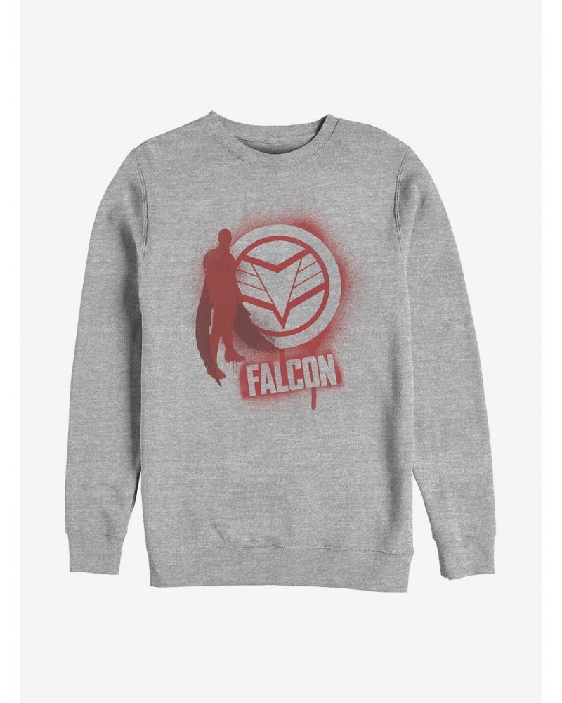 Marvel The Falcon And The Winter Soldier Falcon Spray Paint Crew Sweatshirt $11.51 Sweatshirts