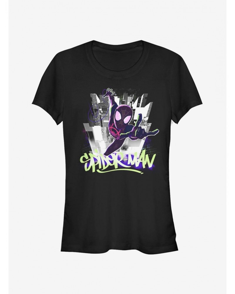 Marvel Spider-Man: Into The Spider-Verse Brooklyn Graffiti Girls T-Shirt $6.77 T-Shirts