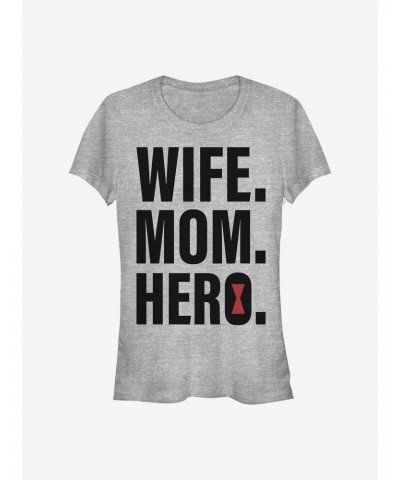 Marvel Black Widow Wife Mom Black Widow Girls T-Shirt $6.57 T-Shirts