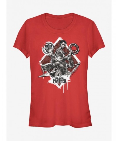 Marvel Black Panther 2018 Warrior Trio Girls T-Shirt $7.37 T-Shirts