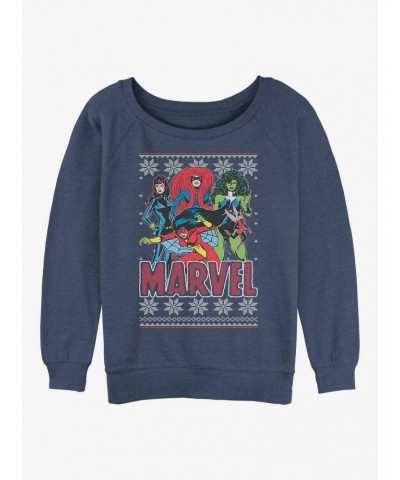 Marvel Avengers Season's Heroines Ugly Christmas Girls Slouchy Sweatshirt $11.51 Sweatshirts