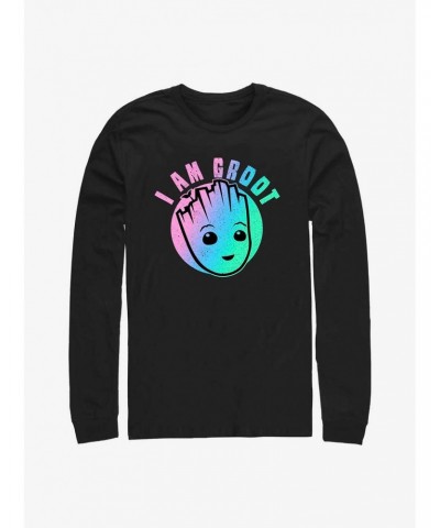 Marvel Guardians of the Galaxy Rainbow Groot Long Sleeve T-Shirt $12.37 T-Shirts