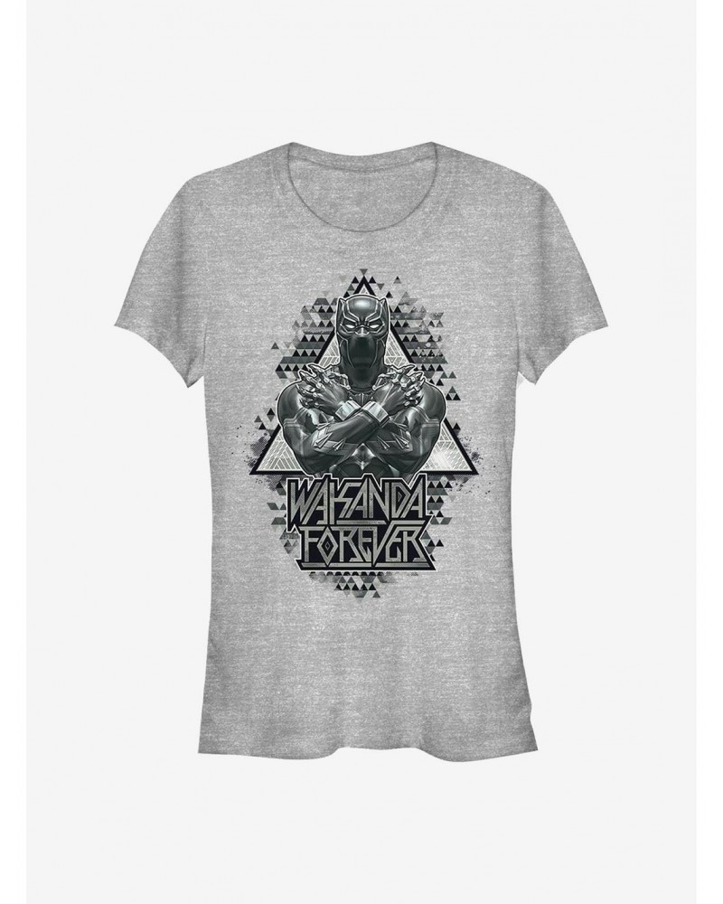 Marvel Black Panther Panther Triangles Girls T-Shirt $8.17 T-Shirts