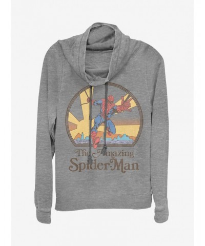 Marvel Spider-Man The Amazing Spider-Man 70's Cowlneck Long-Sleeve Girls Top $12.21 Tops