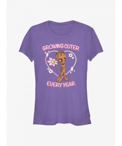 Marvel Guardians of the Galaxy Groot Growing Cuter Every Year Girls T-Shirt $8.37 T-Shirts