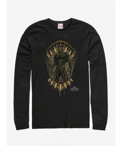 Marvel Black Panther Jaguar Crest Long-Sleeve T-Shirt $11.58 T-Shirts