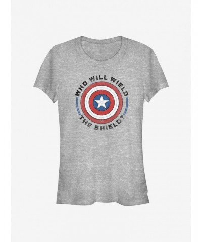 Marvel The Falcon And The Winter Soldier Who Will Wield Girls T-Shirt $8.17 T-Shirts