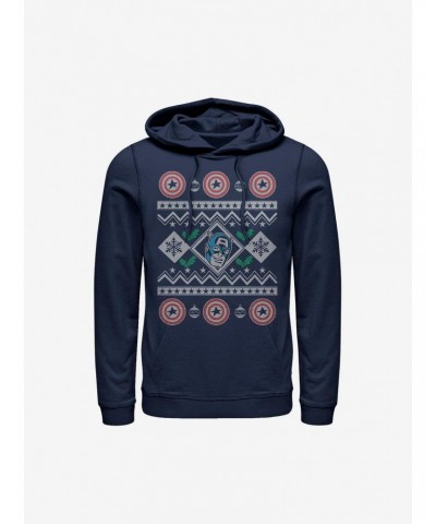 Marvel Captain America Christmas Sweater Hoodie $11.85 Hoodies