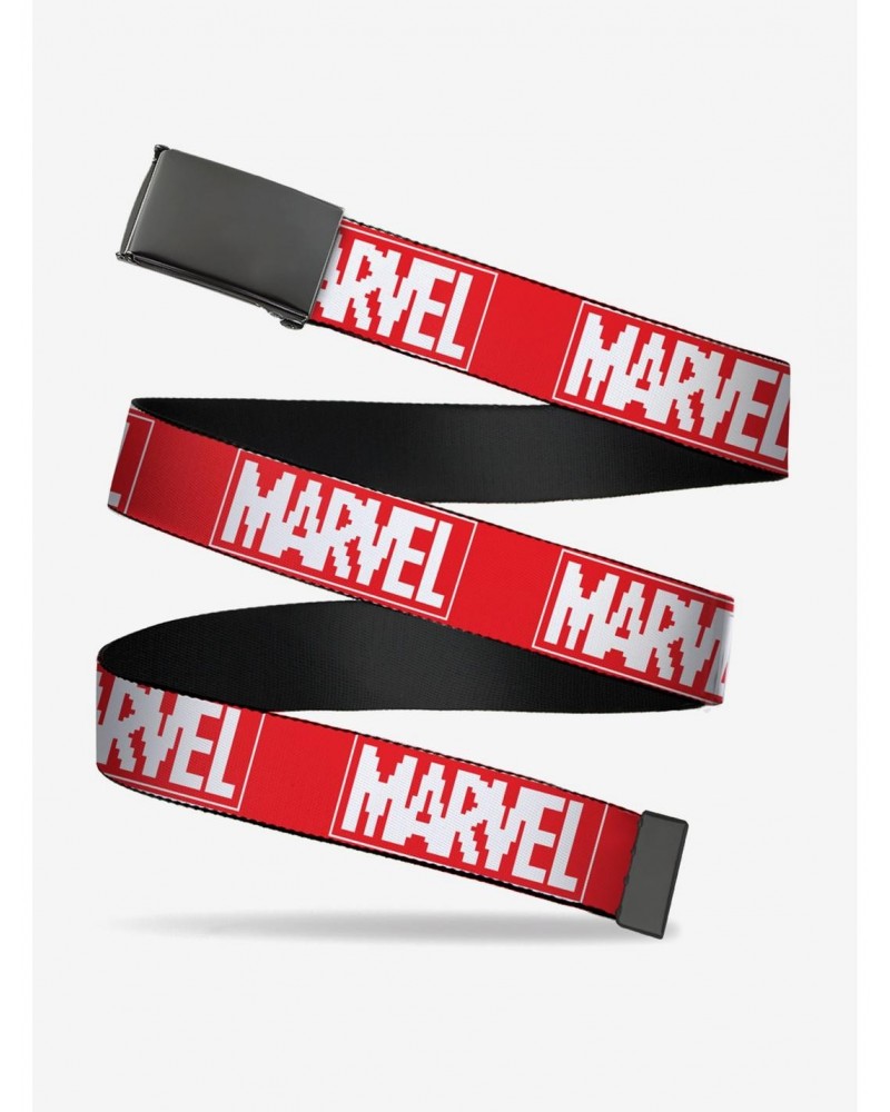 Marvel Brick 8 Bit Logo Red White Clamp Belt $5.67 Belts