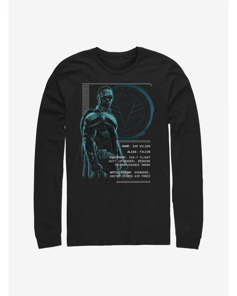 Marvel The Falcon And The Winter Soldier Sam Wilson Specs Long-Sleeve T-Shirt $10.00 T-Shirts