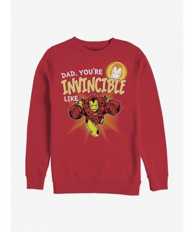 Marvel Iron Man Dad Invincible Like Iron Man Crew Sweatshirt $9.45 Sweatshirts