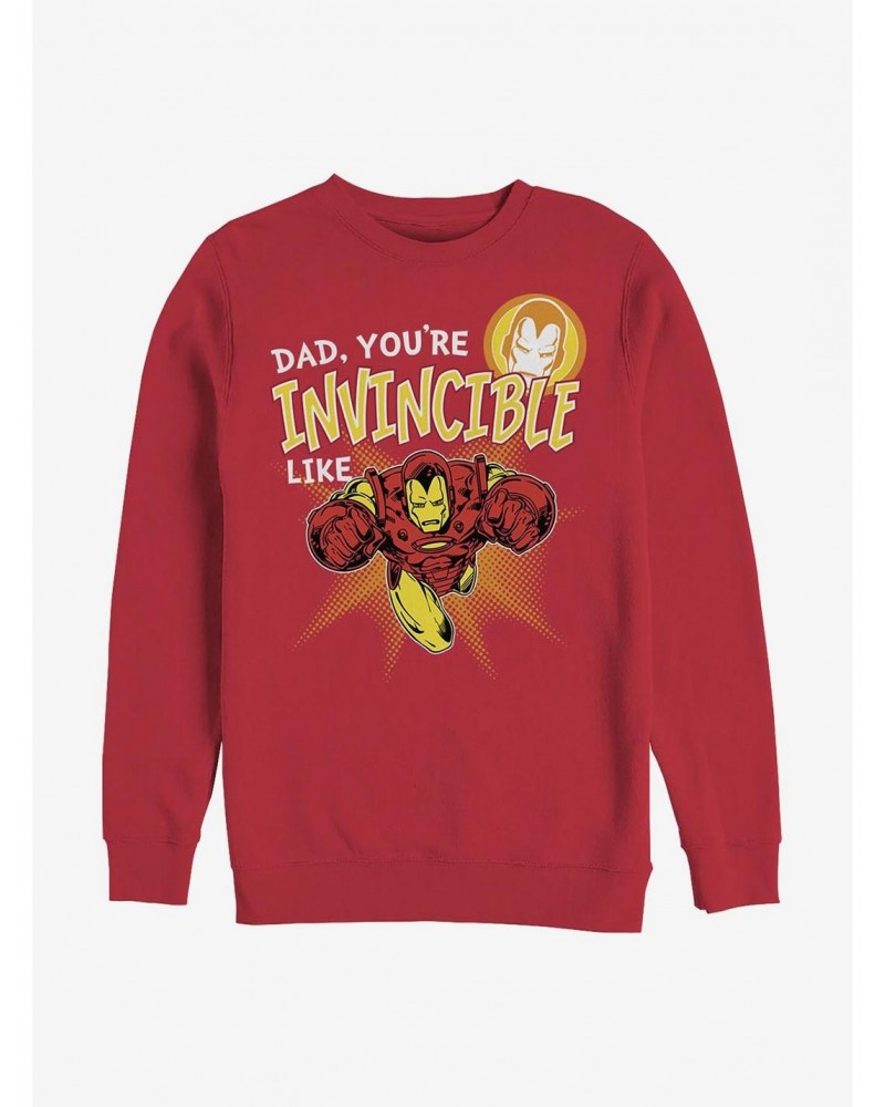 Marvel Iron Man Dad Invincible Like Iron Man Crew Sweatshirt $9.45 Sweatshirts