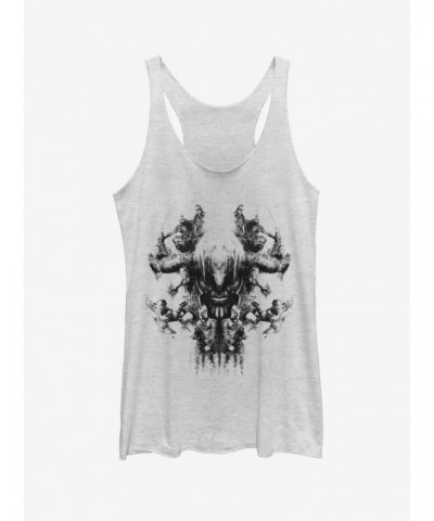 Marvel Avengers: Endgame Smoke Skull Girls White Heathered Tank Top $9.32 Tops