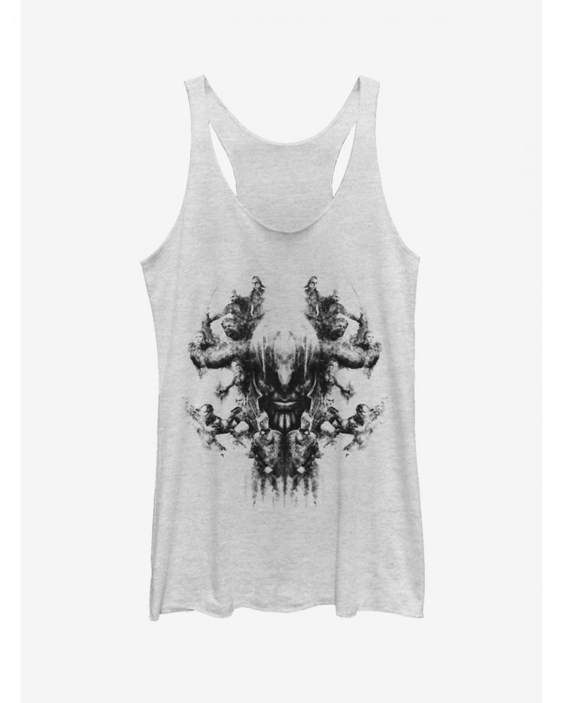 Marvel Avengers: Endgame Smoke Skull Girls White Heathered Tank Top $9.32 Tops