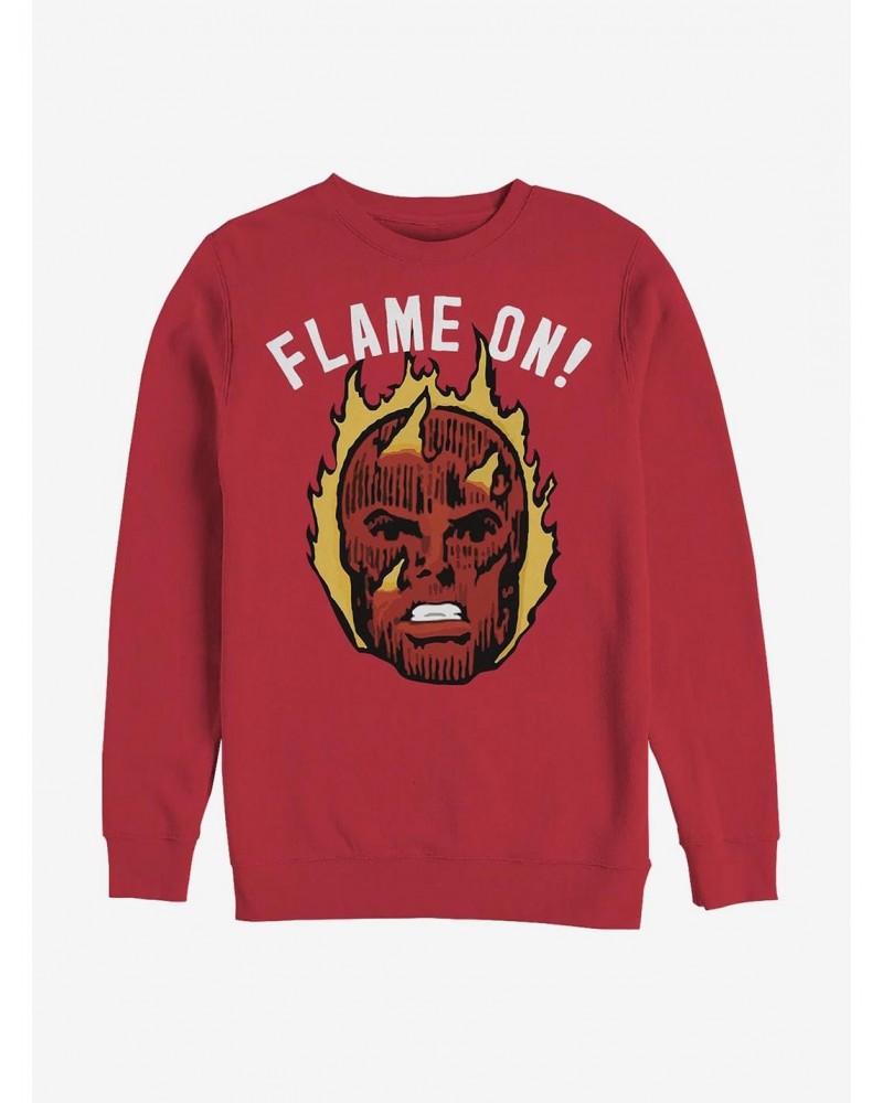 Marvel Fantastic Four Flame On Crew Sweatshirt $10.63 Sweatshirts