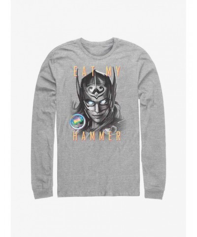 Marvel Thor: Love and Thunder Eat My Hammer Dr. Jane Foster Portrait Long-Sleeve T-Shirt $9.48 T-Shirts