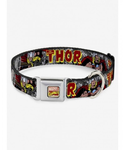 Marvel The Mighty Thor Action Poses Seatbelt Buckle Dog Collar $7.47 Pet Collars