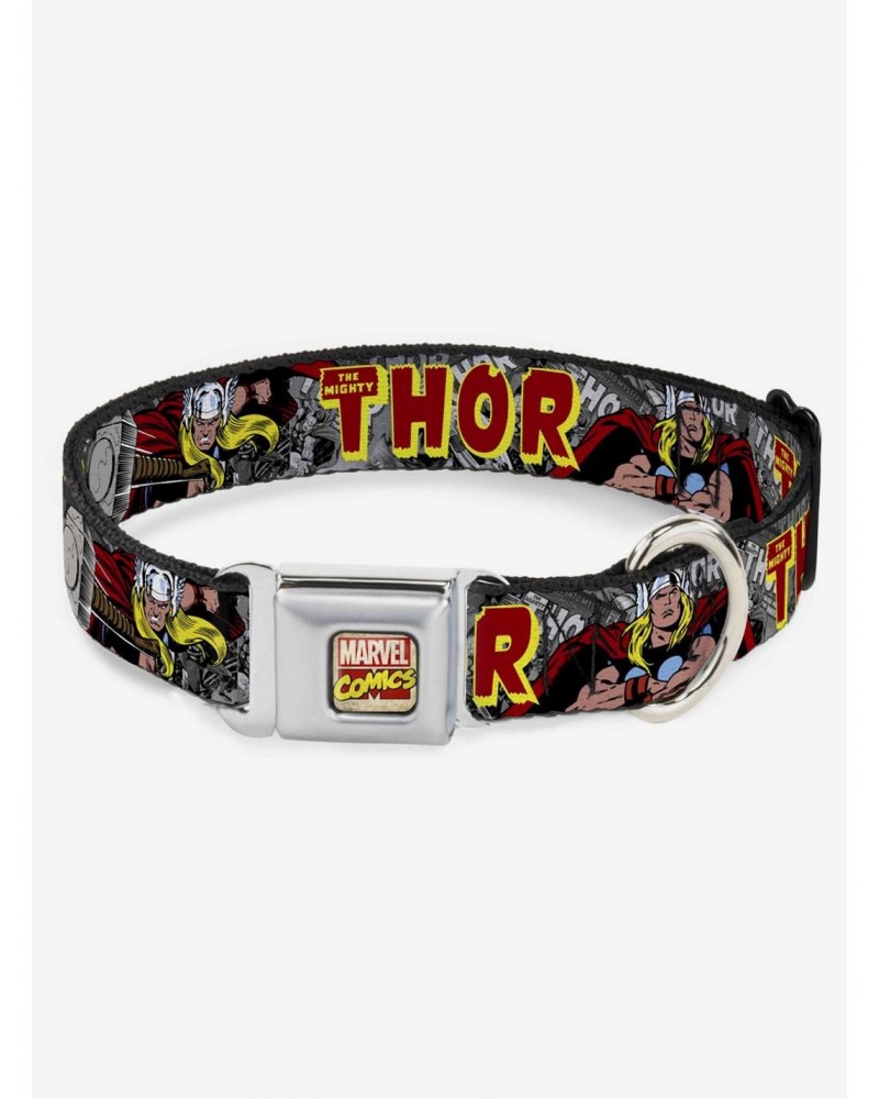 Marvel The Mighty Thor Action Poses Seatbelt Buckle Dog Collar $7.47 Pet Collars