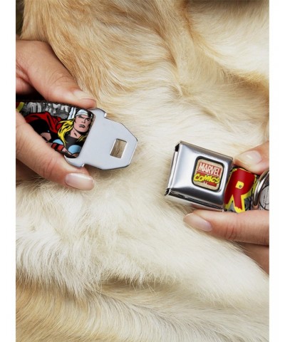 Marvel The Mighty Thor Action Poses Seatbelt Buckle Dog Collar $7.47 Pet Collars