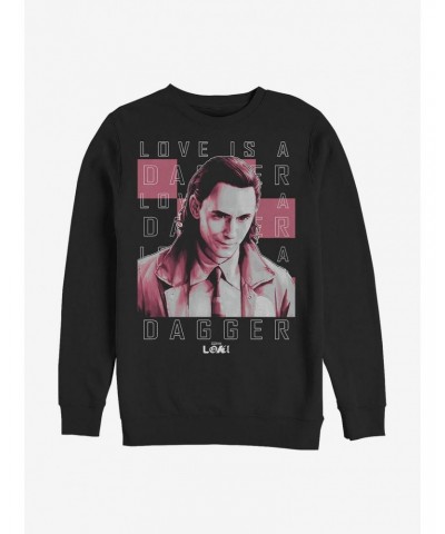 Marvel Loki Love Is A Dagger Crew Sweatshirt $9.15 Sweatshirts