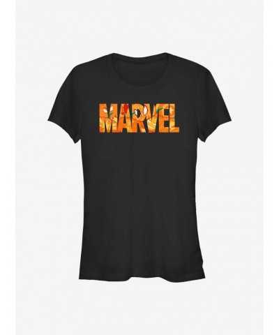 Marvel Logo Pumpkin Logo Girls T-Shirt $9.96 T-Shirts