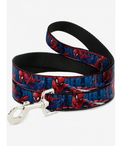 Marvel Spider-Man 3 Action Poses Bricks Stripe Blues Red White Dog Leash 6 Ft $7.10 Scenes