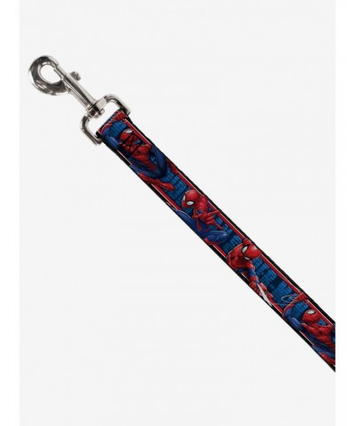 Marvel Spider-Man 3 Action Poses Bricks Stripe Blues Red White Dog Leash 6 Ft $7.10 Scenes