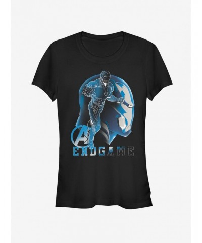 Marvel Avengers Endgame Iron Man Endgame Silhouette Girls T-Shirt $9.16 T-Shirts