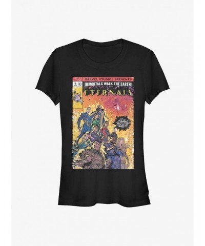 Marvel Eternals Vintage Style Comic Cover Girls T-Shirt $8.96 T-Shirts