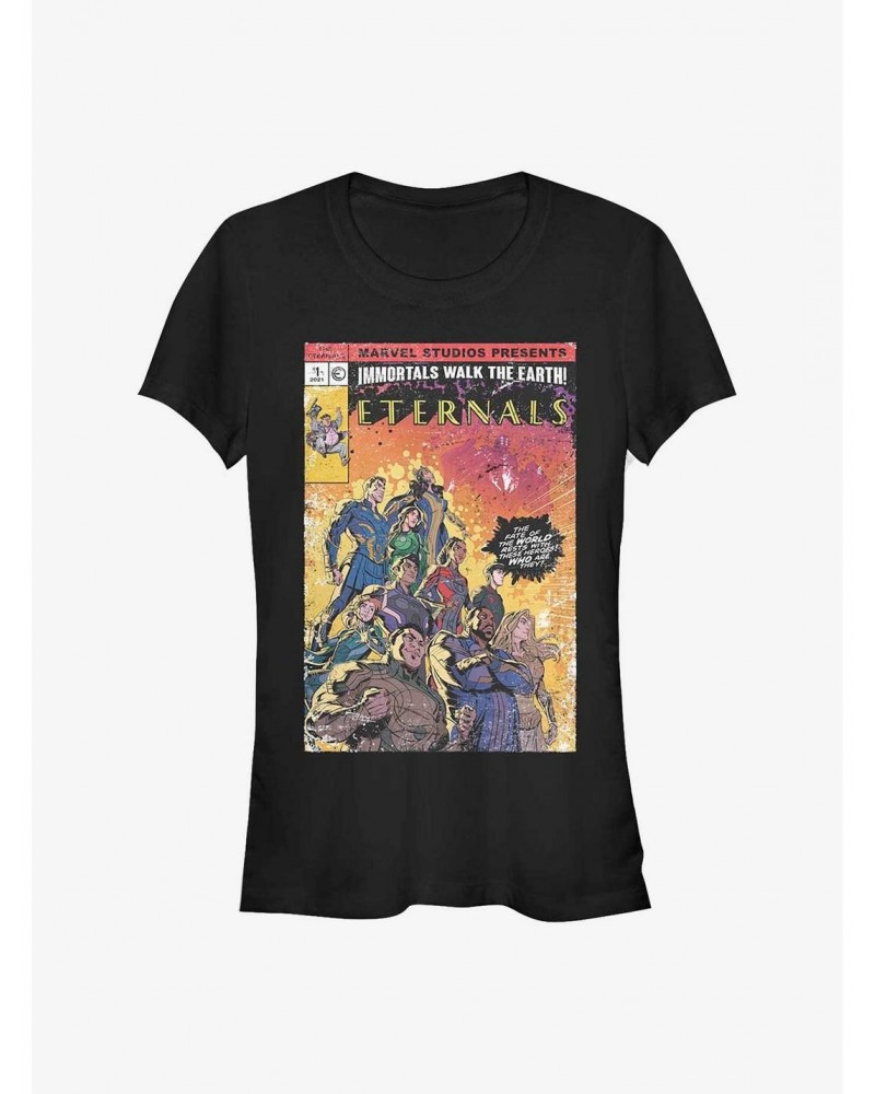 Marvel Eternals Vintage Style Comic Cover Girls T-Shirt $8.96 T-Shirts