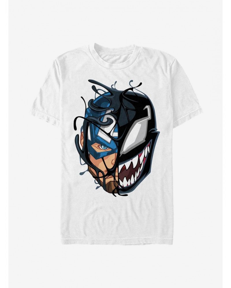 Marvel Captain America Venomized Mask Takeover T-Shirt $7.84 T-Shirts