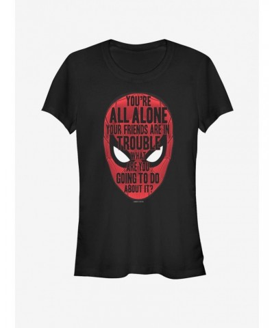 Marvel Spider-Man Far From Home Face words Girls T-Shirt $8.17 T-Shirts