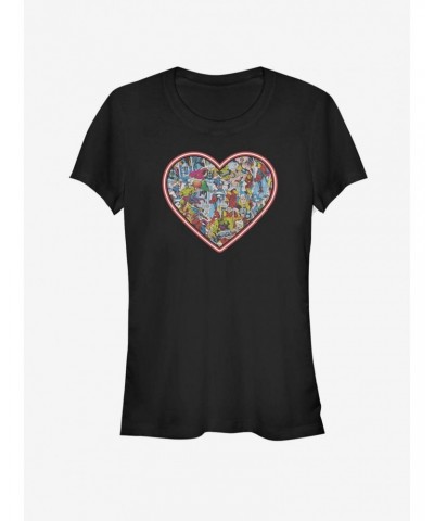 Marvel Avengers Comic Glow Heart Girls T-Shirt $7.57 T-Shirts