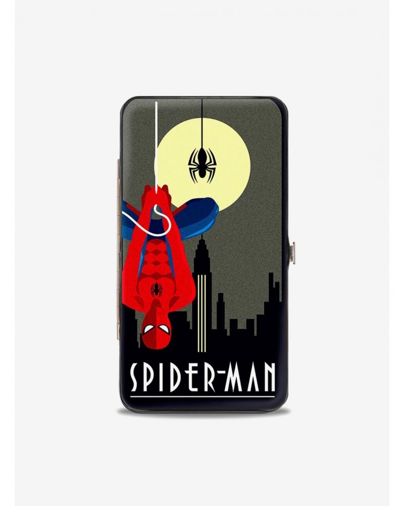 Marvel Spider-Man Art Deco Full Moon Spider-Man Skyline Hinged Wallet $10.45 Wallets