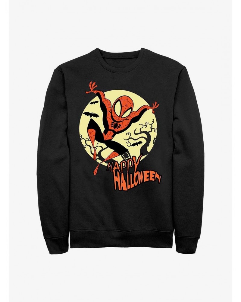 Marvel Spider-Man Halloween Moon Sweatshirt $13.58 Sweatshirts