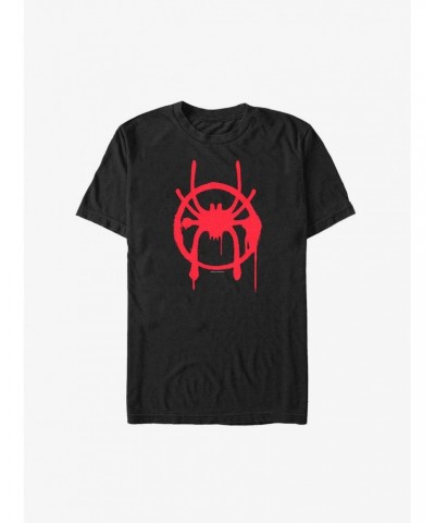 Marvel Spider-Man Miles Morales Spray Paint Symbol Extra Soft T-Shirt $8.37 T-Shirts