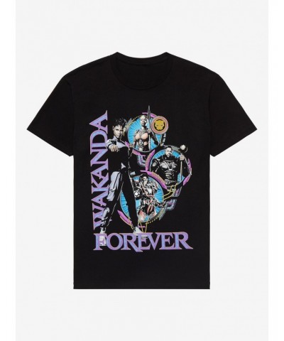 Marvel Black Panther: Wakanda Forever Character Collage T-Shirt $4.14 T-Shirts