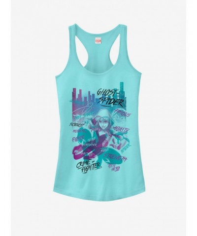 Marvel Spider-Man Into The Spider-Verse Gwen City Girls Tank $6.77 Tanks