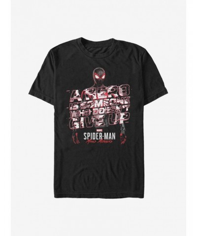 Marvel Spider-Man Miles Morales A Hero Editorial T-Shirt $8.99 T-Shirts